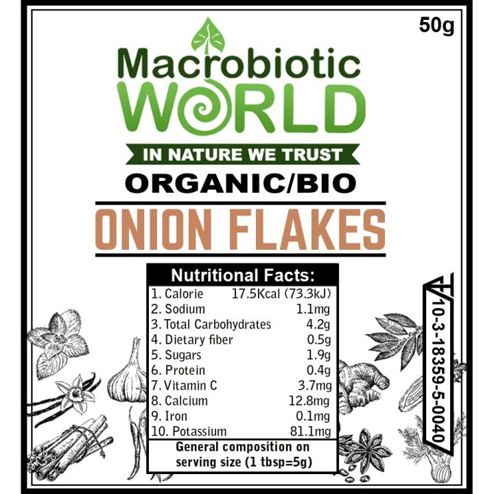 premium-organic-onion-flakes-หัวหอมอบแห้งเกล็ด-50g