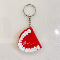 Tooth Key Chain Fashion Creative Tooth Key Chain Resin Keyring Jewelry Gift Denture Keychains Pendant Keyring