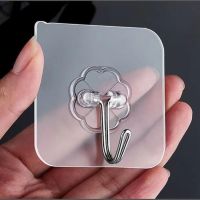 【YF】 1-10PCS Transparent Stainless Steel Strong Self Adhesive Hooks Key Storage Hanger for Kitchen Bathroom Door Wall Multi-Function