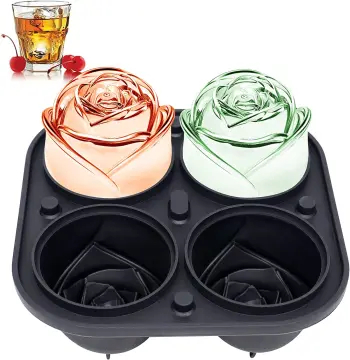 Webake 2 inch square silicone cocktails ice cube trays molds,2 pack (G