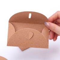 10PCS Vintage Love Button Envelope Kraft Paper Gift Card With Envelope Handmade Paper String Romantic Love Letter Envelope