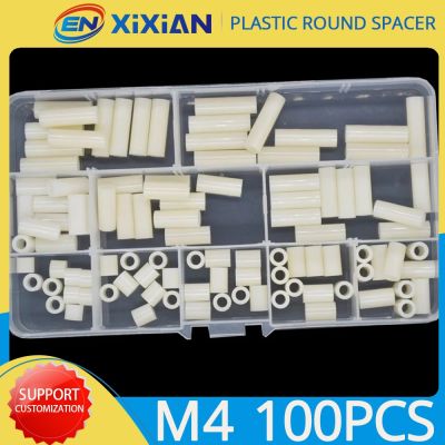M4 Standoff Spacer White ABS Plastic Round Hollow Non-Thread Spacer Nylon Washer Stand off Assortment Kit