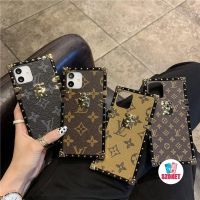 เคสโทรศัพท์มือถือหนัง ขอบสี่เหลี่ยม กันกระแทก หรูหรา สําหรับ  14 13 12 11 Pro Max XS XR X 8 7 Plus SE 22