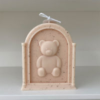 DIY Arched Photo Frame Candle Mold Creativity Teddy Bear Home Fragrance Gypsum Mold Crafts Silicone Mold 3D Resin Silicon Molds