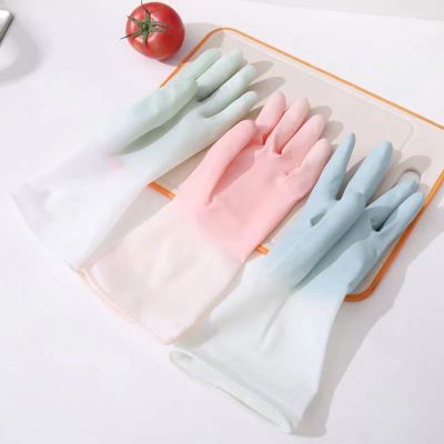 Household Dishwashing Rubber Gloves Kitchen Dish Washing Gloves Waterproof Bathroom Cleaning Housework Gloves Durable 1 Pairs Safety Gloves