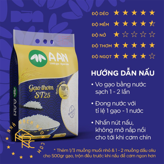 Chính hãng gạo thơm st25 đặc sản sóc trăng túi 5kg - gạo ngon nhất thế giới - ảnh sản phẩm 5