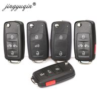 JHTJHNDTGFJHND Jingyuqin 30Pcs Key Shell สำหรับ VW Tiguan Golf Sagitar Polo MK6 Touareg รีโมท2/3/4ปุ่มพลิกพับ Fob Case (202AD)