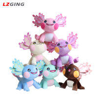 Lzginger Axolotl ตุ๊กตานุ่มยัดไส้ผ้ากำมะหยี่น่ารักรูปสัตว์ซาลาแมนเดอร์ตุ๊กตาหนานุ่มหลากสีสำหรับแฟนๆของขวัญเด็กของตกแต่งบ้าน