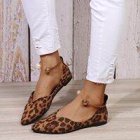 hot【DT】 Fashion 2023 New Ballet Shoes Flat Bottom Leopard Print Pedal Pointed Breathable Outdoor Womens Loafers