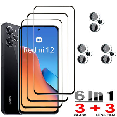 กระจก HD สำหรับ Xiaomi Redmi 12 C อุปกรณ์ป้องกันหน้าจอ Redmi Note 12 S Pro Plus 5G กระจกเทมเปอร์ &amp; ฟิล์มกล้อง Redmi12 Pelicula Ristal Templado Redmi 12C 12R Note12S กันรอยขีดข่วนฟิล์มกันรอยด้านหน้าโทรศัพท์