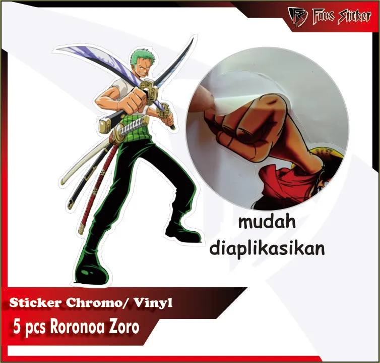 Vinil Sticker Calcomania One Piece Zoro Roronoa Perfil