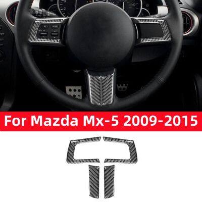 ◄▬✆ For Mazda Mx-5 Miata Nc 2009-2015 Accessories Car Steering Wheel Frame Trim Sticker Cover Carbon Fiber Modified Interior