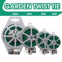 【YD】 Gardening Twist Tie Plastic Reel Wire Spool Roll With Cutter Climbing Vines Ligature Multifuncational Sturdy Strings