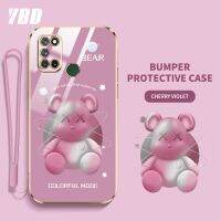 เคสโทรศัพท์ YBD สำหรับ OPPO Realme 7i Realme Realme C17 7 Pro นิ่มโปร่งใสหมีรุนแรงการ์ตูนไล่ระดับสีพร้อมกรอบป้องกันกล้องเลนส์คลุมทั้งหมด