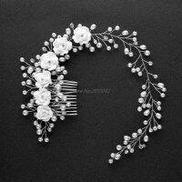 Free Shipping Bridal Flowers Faux Pearl Wedding Girl Tiara Floral Headdress Headband Hair Comb