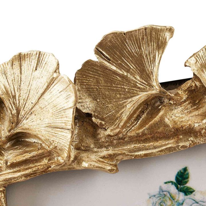 resin-retro-frame-golden-ginkgo-leaf-photo-frame-home-decorations