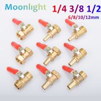 ❂❁❂ Brass Barbed ball valve 1/8 3/8 1/4 1/2 Male FemleThread Connector Joint Copper Pipe Fitting Coupler Adapter 8/10/12mm Hose Barb