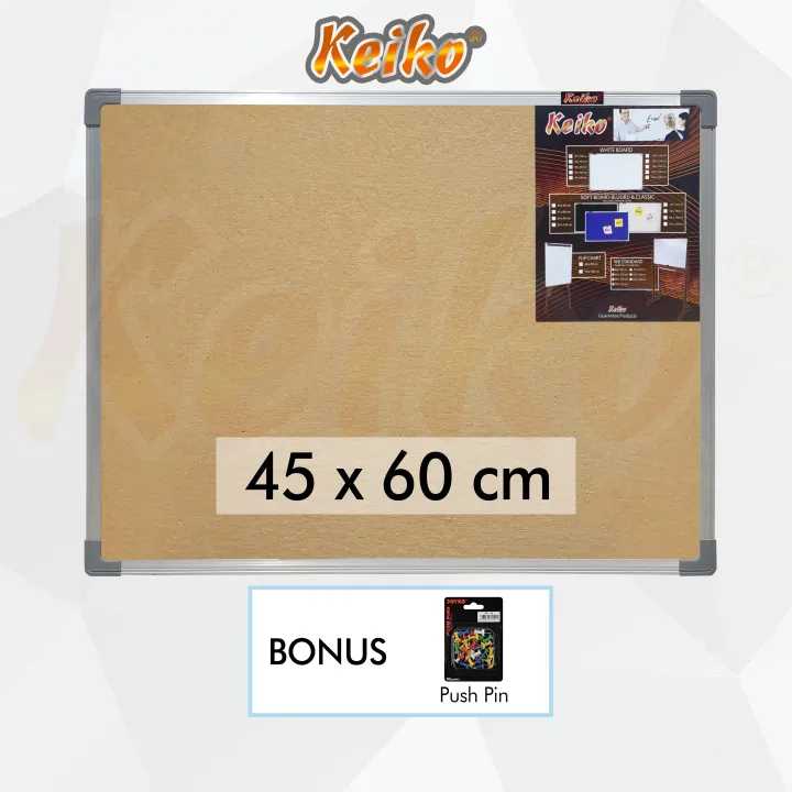 Softboard Pin Board Cork Board Papan Pengumuman Mading Gantung Polos Keiko 45 X 60 Cm 7759