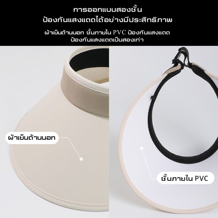 หมวกเปิดหัว-หมวกครึ่งใบ-หมวกกันแดด-หมวกผู้หญิง-หมวกครึ่งใบ-หมวกแฟชั่น-หมวกบักเกต-หมวกปีกกว้าง-แบบพับได้-ป้องกันรังสียูวี