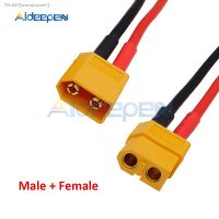 ♕☢♦ XT60 Connector Male Female W/Housing 10CM Silicon Wire 14AWG XT-60 Plug