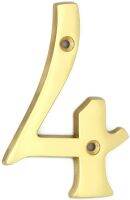 PHS 4Inch A300 4 Bright Brass Copper House Door Number Numero