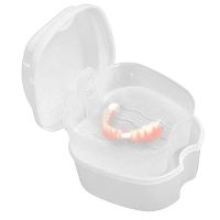 False Teeth Storage Box Denture Bath Boxes Dental False Teeth Storage Box with Hanging Net Container Denture Boxes M30 35
