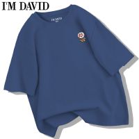 I M DAVID embroidery T-shirt man summer new tide joker teenagers big yards loose cotton t-shirts