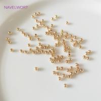 ◄﹊ HelloToU Making Supplies 2mm-6mm 14k/18k Real Gold Plated Round Spacer Beads Accessories Beaded Jewelry Fittings