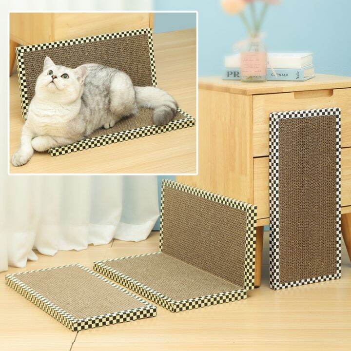 cai-cai-ที่ฝนเล็บแมว-ของเล่นแมว-แผ่นลับเล็บแมว-cat-scratcher-ที่นอนแมว-ลับเล็บแมวไม้-ฟรีแคทนิป