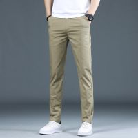 【CC】卐  2023 Pants Men Stretch Classic Chino Thin Cotton Trousers Elastic Korean Male Business