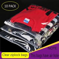 【CC】 10pcs Reclosable clear plastic underwear storage bag for travel clothes packag transparent ziplock packaging by slider