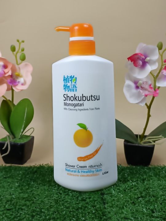 โชกุบุสซึ-โมโนกาตาริ-ครีมอาบน้ำ-น้ำมันเปลือกส้ม-สีส้ม-500-มล