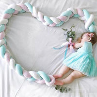 1M2M2.5M3M3.5M4M Bumpers in the crib Pillow Bedding Set Infant Cot Room Cushion For New Born Baby Braid Knot Manual Bumper