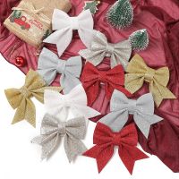 1/3pcs12cm Christmas Bow Christmas Tree Hanging Decoration Classroom Window Home Decor Christmas Jewelry Bow Garland Accessories