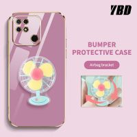 YBD เคสโทรศัพท์อย่างง่ายสำหรับ Xiaomi POCO C40 POCO C3 C31 Redmi 10C 9C 10A Redmi 10 Powerสเตอริโอแบบหมุนได้พัดหลากสีเคสกันกระแทกกล้องคลุมทั้งหมด