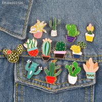 ✸✕ 14Styles Potted Plant Rainbow Enamel Pins Custom Cactus Cat Brooches Backpack Shirt Lapel Pin Badge Fashion Cartoon Jewelry Kids