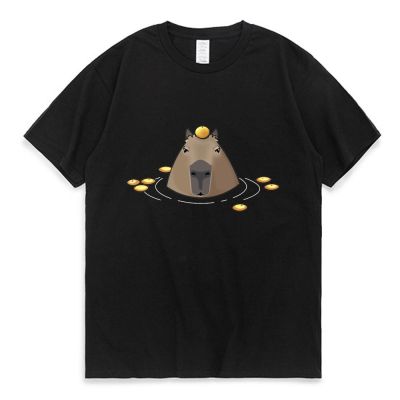 Funny Cute Capybara T-shirt Japan Anime Graphic T Shirts Men and Cotton Casual Oversized Tee Shirt Streetwear Couples Tops XS-4XL-5XL-6XL