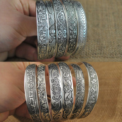 Yumfeel Wholesale Tibetan Silver Bracelet Antique Silver Cuff Bracelet 10pcslot free shipping