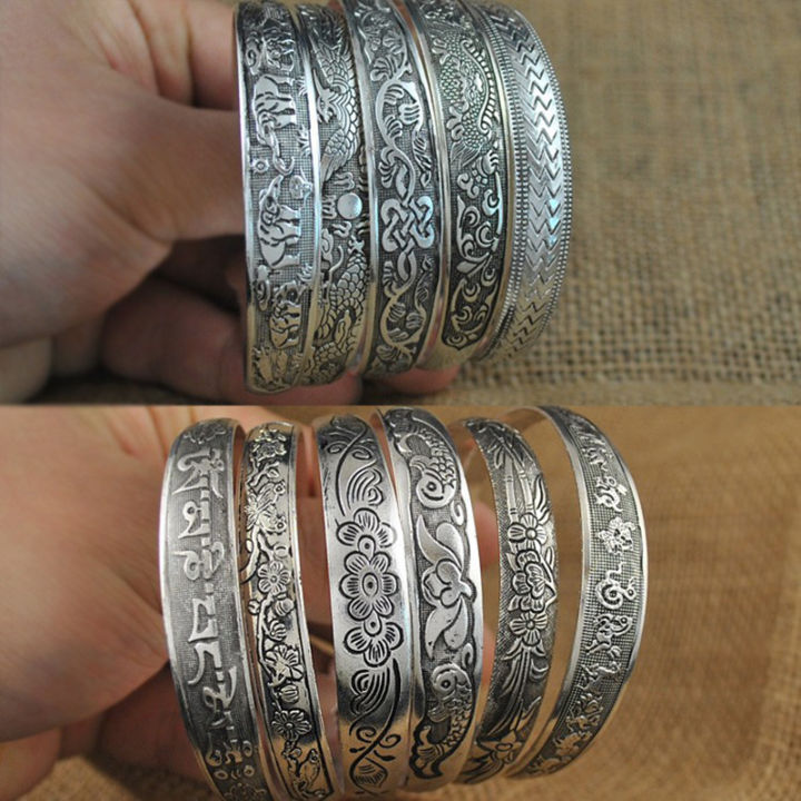 yumfeel-wholesale-tibetan-silver-bracelet-antique-silver-cuff-bracelet-10pcslot-free-shipping