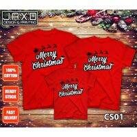 100ผ้าฝ้าย BAJU Krismas/ เสื้อลายคริสต์มาส/BAJU FAMILY