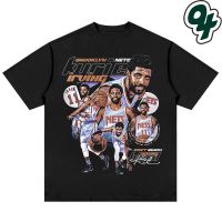 เสื้อยืดแขนสั้น ผ้าฝ้าย พิมพ์ลาย NFJS NBA star Nets Kyrie Irving ทรงหลวม สไตล์อเมริกัน สําหรับผู้ชาย