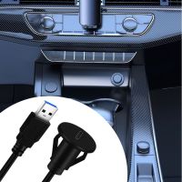 Kabel Flush Mount Mobil Kecil USB 3.0 Jantan Ke Tipe C Kabel Ekstensi Pemasangan Panel Betina untuk Mobil Truk Perahu Sepeda