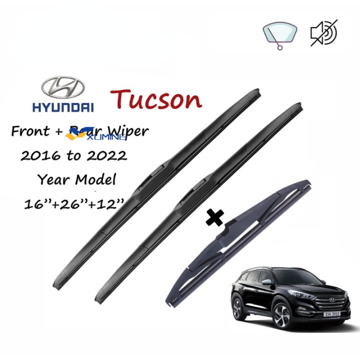 Xuming 2016 to 2022 Hyundai Tucson 16"+26"+12" Wiper Blade Set (Front