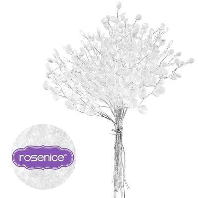 [AYIQ Flower Shop] Rosenice 50ลำต้นช่อดอกไม้ประดิษฐ์ลูกปัดดอกไม้หยดเจ้าสาวตกแต่งผมสำหรับงานแต่งงาน DIY หัตถกรรมดอกไม้สาขาน้ำสาขามุก