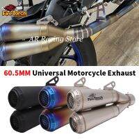 60mm Universal Motorcycle Double Outlet Hole Exhaust Modified Escape Moto Pipe Muffler DB Killer For H2 Z1000 MT09 MT10 GSXR