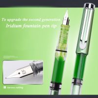 TOP Colorful Transparent Fountain Pen Fine Nib Students Writing Stationery Supplies