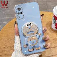 VWTEROKAI เคส3D ลายการ์ตูนโดราเอมอน,เคสที่วางโทรศัพท์สำหรับ VIVO Y02 Y51กล้อง2020 Y31ปกป้องชุบทองกรอบหลังซิลิโคนนิ่ม