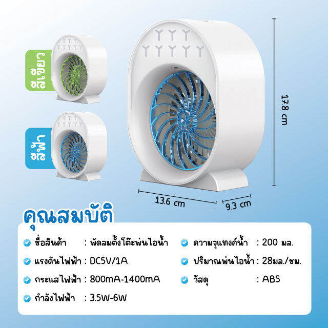 pae-24-พัดลม-พัดลมไอน้ำ-พัดลมชาร์จไฟ-พัดลมตั้งโต๊ะ-พัดลมพกพา