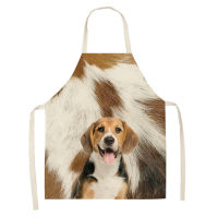 Cute Dogs Aprons Cartoon Dogs Printed Kitchen Aprons for Women Household Cleaning Accessories Cotton Linen Cooking Apron Aprons