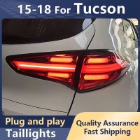 ไฟท้ายรถสำหรับ Hyundai Tucson 2015-2018ไฟที่ทำงานตอนกลางวัน LED ไฟท้ายสัญญาณเลี้ยวเบรค